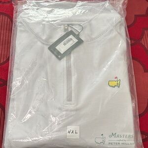 Peter Millar White Quarter-Zip Polo